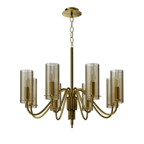 SL2005.303.08 Светильник подвесной ST-Luce латунь/коньячный E14 8*40W SANTORI