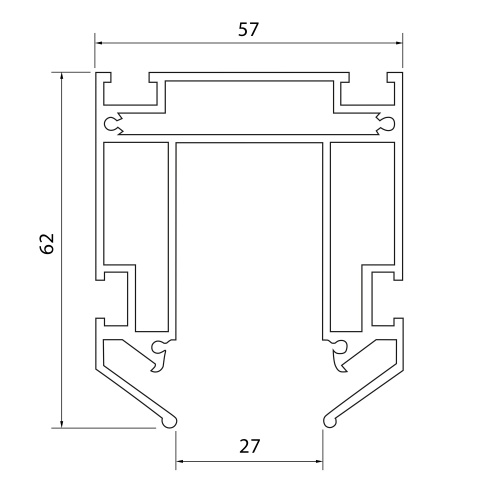 ST003.129.03 Профиль для монтажа SKYLINE 48 УЛУЧШЕННЫЙ в натяжной ПВХ потолок (S23) ST-Luce Алюминие SKYLINE 48