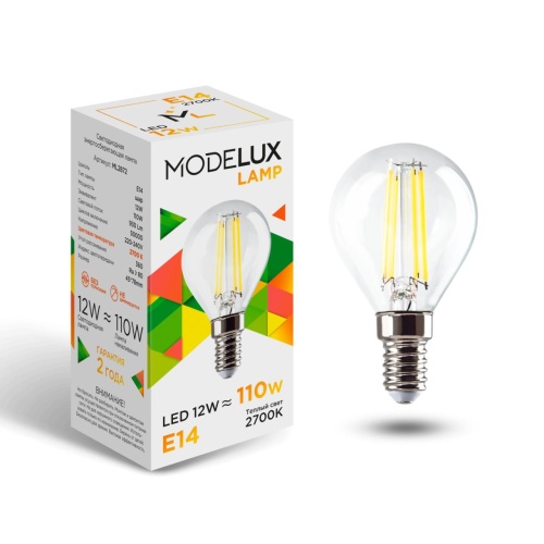 Светодиодная лампа MODELUX ML2872- G45-12W-Е14-2700 clear