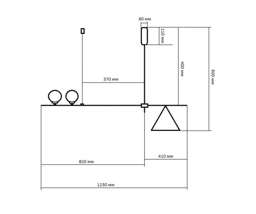 Люстра Kink Light Пулл черный G4+ E27 48W 07620-2+1,19