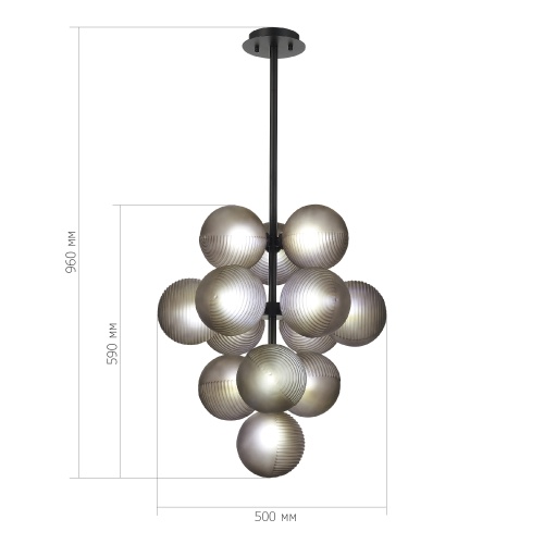 SL1184.403.13 Люстра подвесная ST-Luce Черный/Дымчатый G9 13*5W TODO