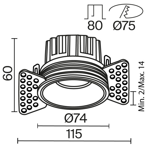 Встраиваемый светильник Technical DL058-12W3K-TRS-W