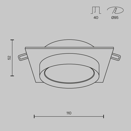 Встраиваемый светильник Technical DL086-GX53-SQ-WB
