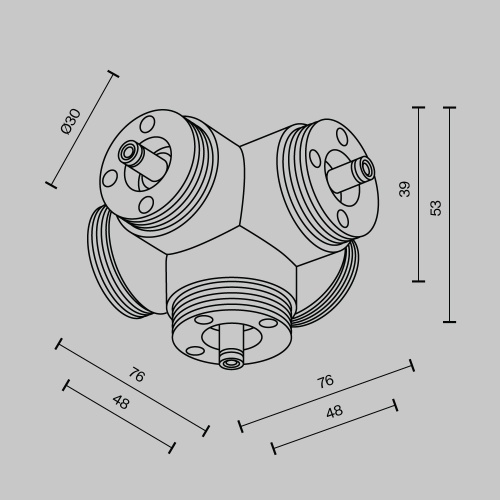Комплектующие для систем освещения с токоведущими элементами Technical CA020L5C-B