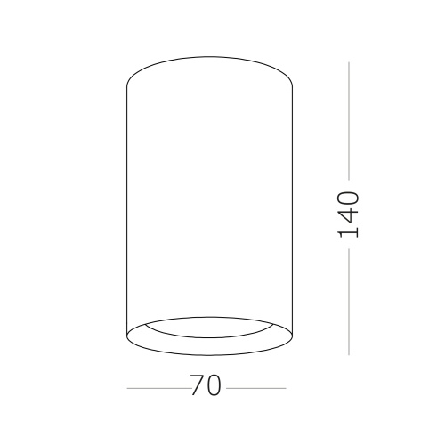 ST155.502.01 Светильник потолочный Белый GU10 1*50W IP20 D70xH140 180-240V Без ламп Накладные светильники