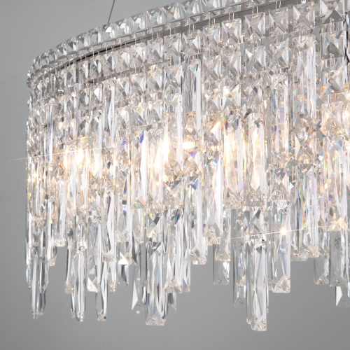  Eurosvet 60159/10/ подвесной светильник/ хром/ прозрачный хрусталь Strotskis Smart