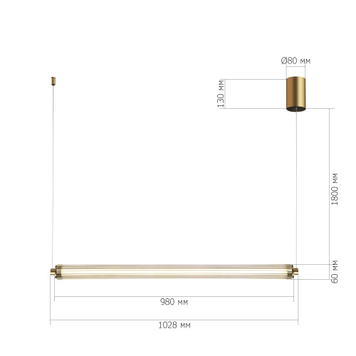 SL6224.313.01 Светильник подвесной ST-Luce Латунь/Прозрачный LED 1*30W 4000K БАМБУ