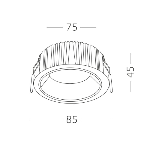ST755.548.07 Св-к встр. Белый LED 1*7W 4000K 630Lm Ra80 120° IP20 D85xH45 100-240V Встраиваемые светильники
