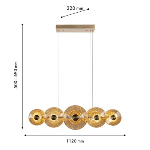 Подвесная люстра Favourite 4571-10P, подвесная люстра, L1120xW220xH1500/1690, LEDx55W, 3800LM, 4000K, included