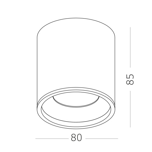 ST165.432.12 Светильник потолочный Черный LED 1*12W 3000K 840Lm Ra>90 36° IP44 D80xH85 85-265V Накладные светильники