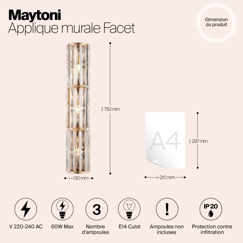 Настенный светильник (бра) Maytoni MOD094WL-03G