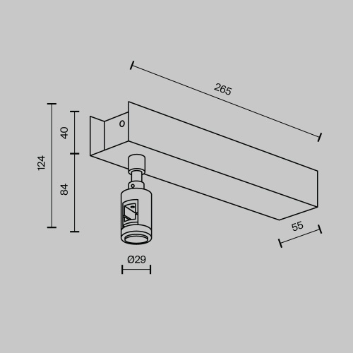 Комплектующие для систем освещения с токоведущими элементами Technical TRA156C-BB1-B