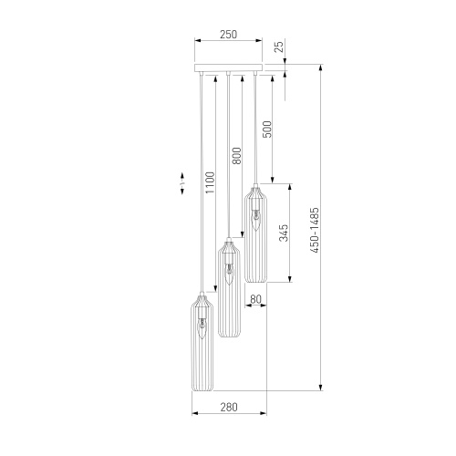  Eurosvet 50252/3/ подвесной светильник/ латунь Smart