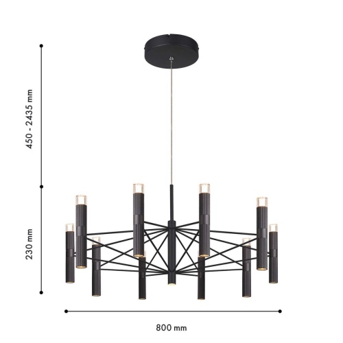 Подвесная люстра Favourite 4758-10P, подвесная люстра, D800xH450/2435, 10xLEDx7W, 3900LM, 3000K, included