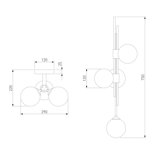  Eurosvet 50383/3/ настенный светильник/ черный