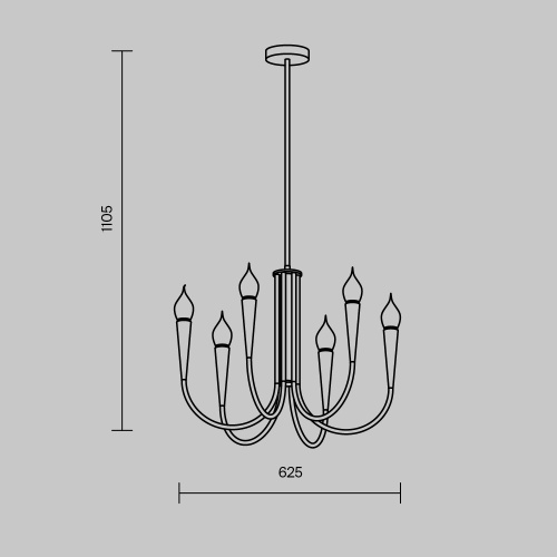 Подвесной светильник Freya FR5253PL-06BS