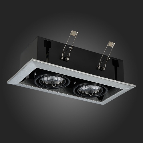 ST250.148.02 Св-к встр. Черный GU10 2*50W  L245xW126xH70 220V Без ламп Встраиваемые светильники