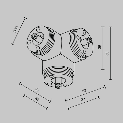 Комплектующие для систем освещения с токоведущими элементами Technical CA016TC-B