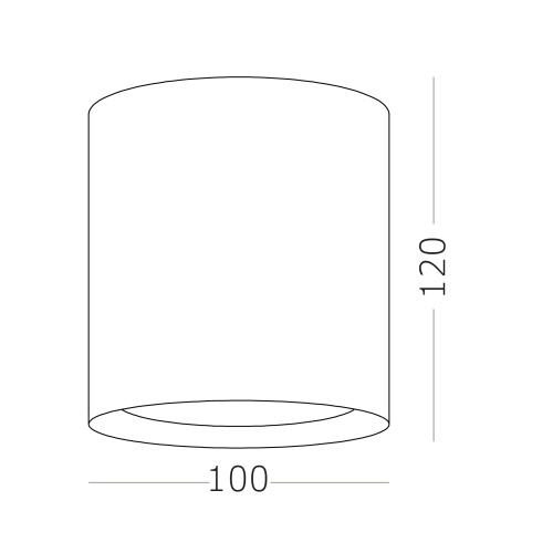 ST156.502.01 Светильник потолочный Белый GU10 1*50W IP20 D100xH120 180-240V Без ламп Накладные светильники
