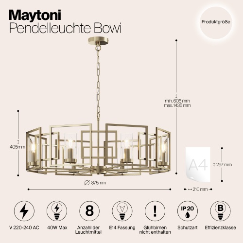 Подвесной светильник Maytoni H009PL-08G