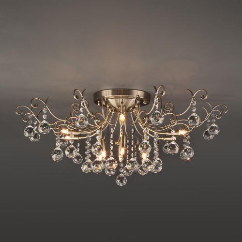 Потолочный светильник Eurosvet 10042/12 античная бронза/прозрачный хрусталь