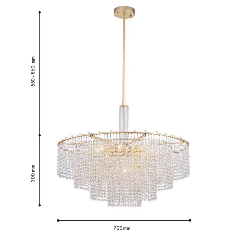 Подвесная люстра Favourite 4762-9P, подвесная люстра, D700xH550/850, 9xE14x40W, excluded