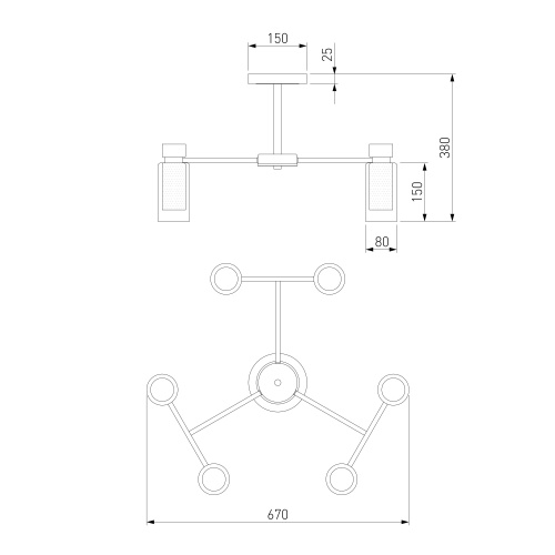 Потолочный светильник Eurosvet 70115/6 черный