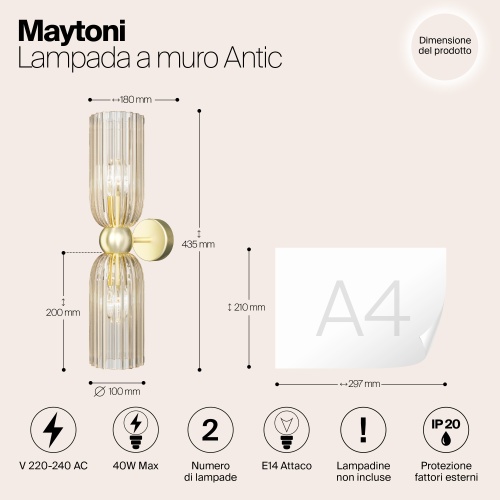 Настенный светильник (бра) Maytoni MOD302WL-02CG
