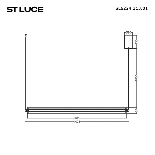 SL6224.313.01 Светильник подвесной ST-Luce Латунь/Прозрачный LED 1*30W 4000K BAMBOO