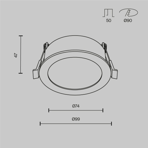 Встраиваемый светильник Technical DL130-GX53-W