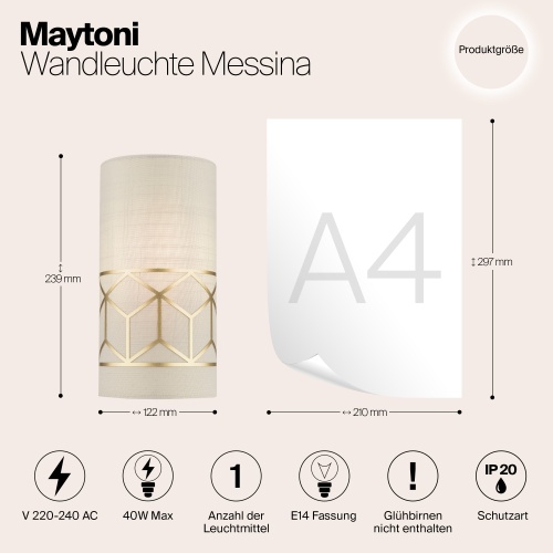 Настенный светильник (бра) Maytoni H223-WL-01-G