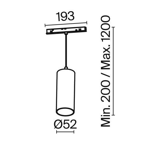 Трековый подвесной светильник Technical TR041-4-12WTW-DD-B