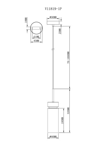 Светильник подвесной Moderli V11819-1P Almero
