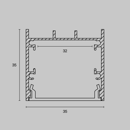 Профиль Led Strip ALM-3535B-S-2M