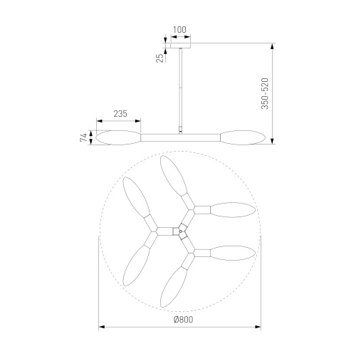  Eurosvet 30180/6 потолочный светильник черный Smart