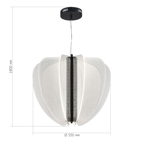 SL6509.403.01 Светильник подвесной ST-Luce Черный/Прозрачный LED 1*45W 4000K FESALE