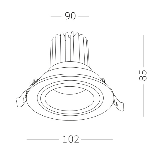 ST705.438.10 Св-к встр. Черный LED 1*10W 3000K 750Lm Ra>90 38° IP20 D102xH85 170-240V Встраиваемые светильники