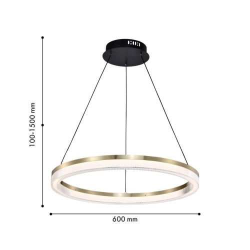 Подвесная люстра Favourite 4400-6P, подвесная люстра, D600xH100/1500, LEDx30W, 2625LM, 4000K, IP20, included