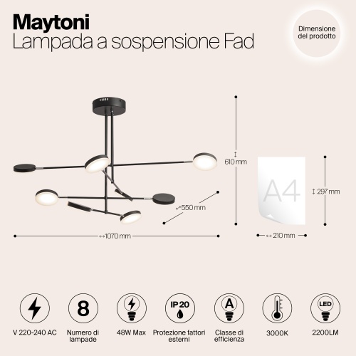 Подвесной светильник Maytoni MOD070PL-L48B3K