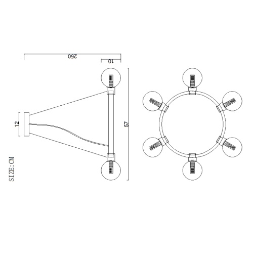 Подвесная люстра FLAMB D57 208629-26