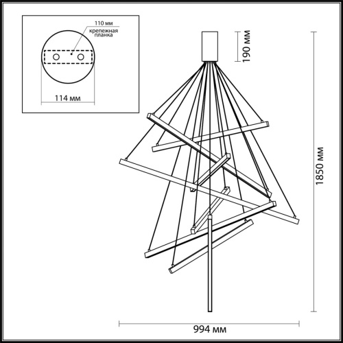 Подвесная люстра Odeon light Cometa 3860/96B