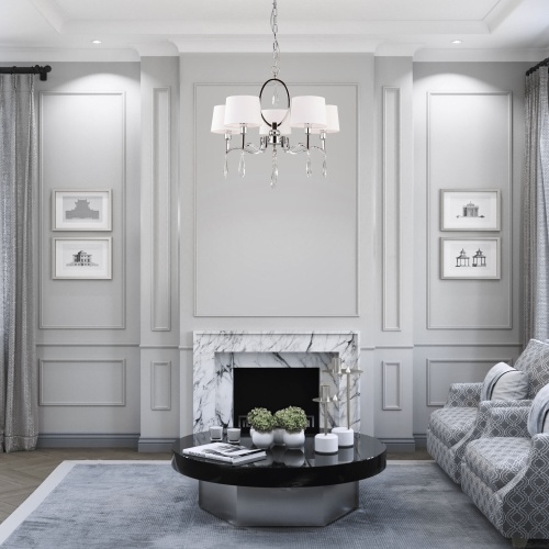 Подвесной светильник Eurosvet 10127/5 хром/прозрачный хрусталь Strotskis