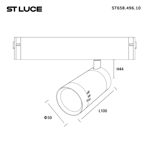 ST658.496.10 Св-к трек. SMART Zoom Черный LED 1*10W 2700K-6000K 900Lm Ra&gt;90 10-55°  IP20 D40xH90 220 SKYLINE 220