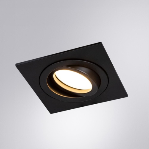 Точечный встраиваемый светильник Arte lamp A2168PL-1BK Светильник потолочный встраиваемый TARF для MR16 92x92x22мм белый IP20 монтаж 80мм