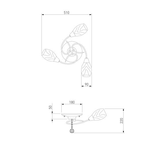 Потолочный светильник Eurosvet 30100/3 хром