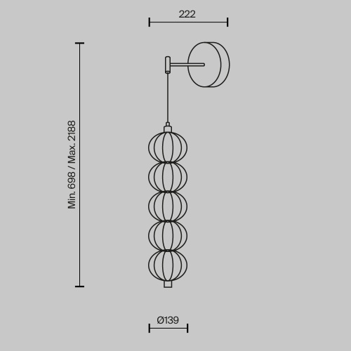 Настенный светильник (бра) Maytoni MOD216WL-L10G3K