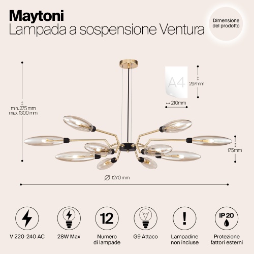 Подвесной светильник Maytoni MOD012CL-12G