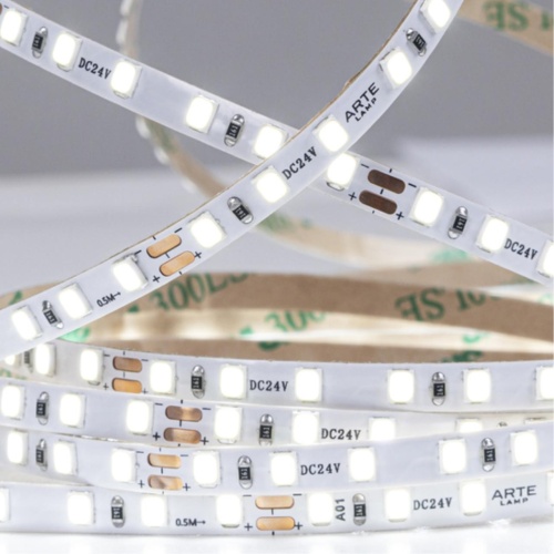 Arte lamp A2412005-02-4K Светодиодная лента 24В 9,6Вт/м 1000Лм/м 4000К 90+ 5мм SMD2835 120шт/м 5м IP20