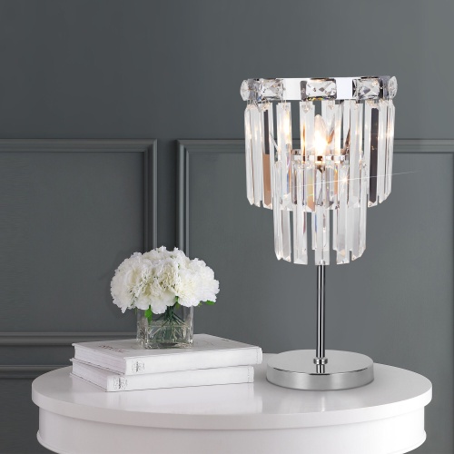 Настольный светильник Eurosvet 01136/1 хром/прозрачный хрусталь Strotskis