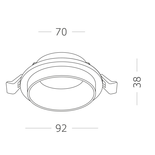 ST206.508.01 Св-к встр. Белый GU10 1*50W  D92xH38 220V Без ламп Встраиваемые светильники